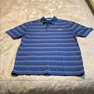Under Armour Men's Blue Striped Polo Shirt